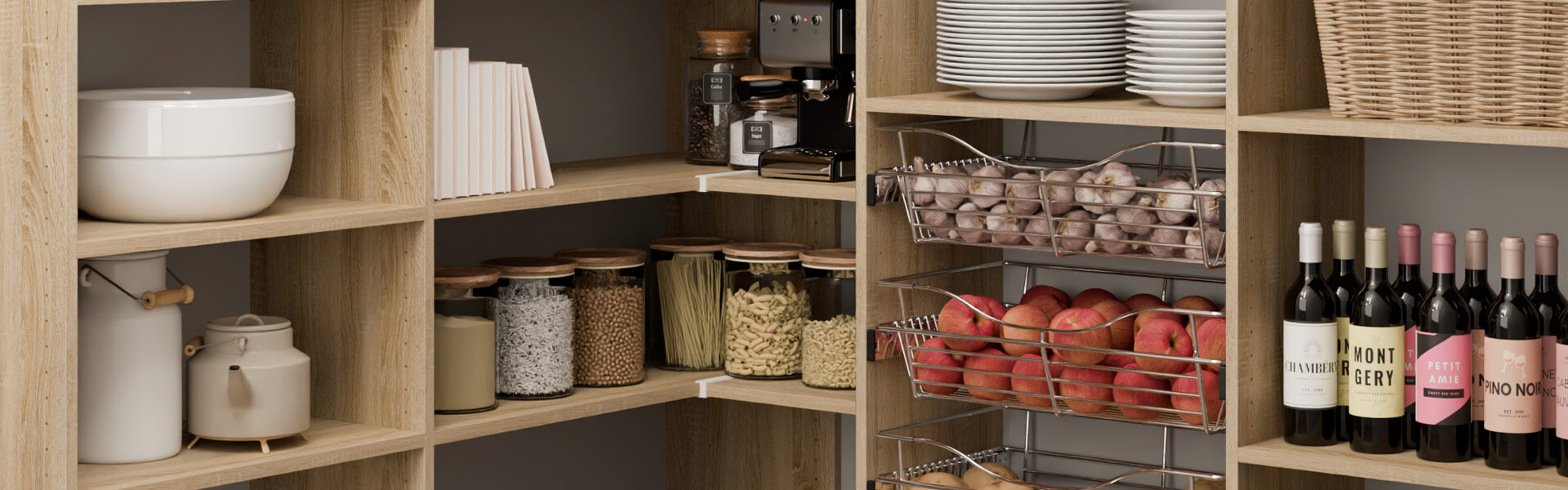 Dakota Coastal Oak Butler Pantry