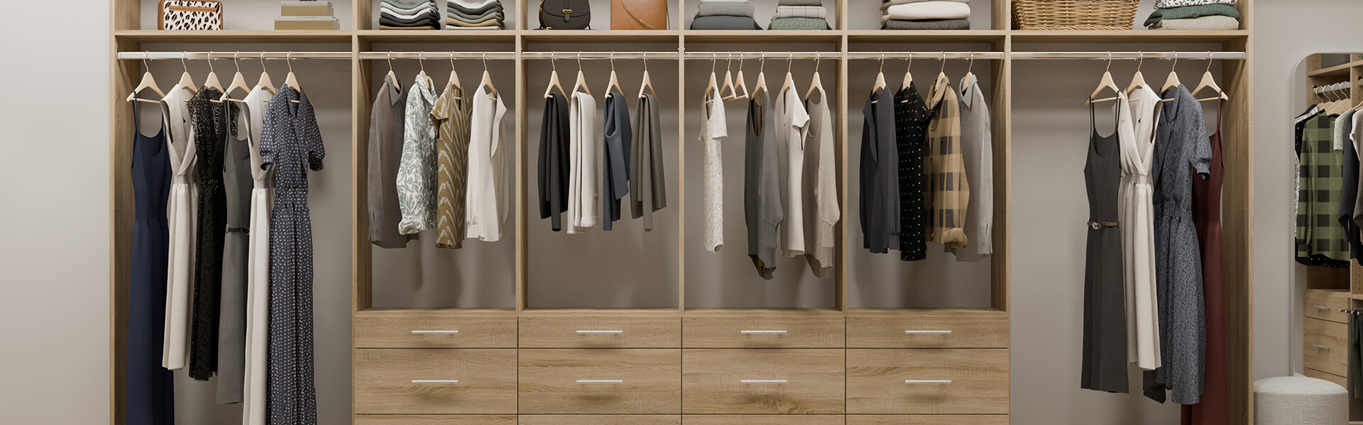 Dakota Floor Standing Coastal Oak Closet