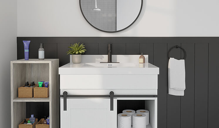 Dakota Vanity Moroe Charcoal Scene